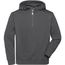 BIO Workwear-Half Zip Hoody - Sweatshirt mit Kapuze und Reißverschluss [Gr. XXL] (dark-melange) (Art.-Nr. CA014802)