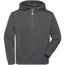 BIO Workwear-Half Zip Hoody - Sweatshirt mit Kapuze und Reißverschluss [Gr. XXL] (dark-melange) (Art.-Nr. CA014802)