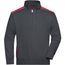Workwear Half-Zip Sweat - Sweatshirt mit Stehkragen, Reißverschluss und Kontrasteinsätzen [Gr. S] (carbon/red) (Art.-Nr. CA016770)