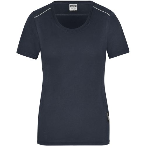 Ladies' Workwear T-Shirt - Strapazierfähiges und pflegeleichtes T-shirt mit Kontrastpaspel [Gr. XXL] (Art.-Nr. CA017671) - Materialmix aus gekämmter, ringgesponne...