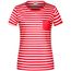 Ladies' T-Shirt Striped - T-Shirt in maritimem Look mit Brusttasche [Gr. XS] (red/white) (Art.-Nr. CA018715)