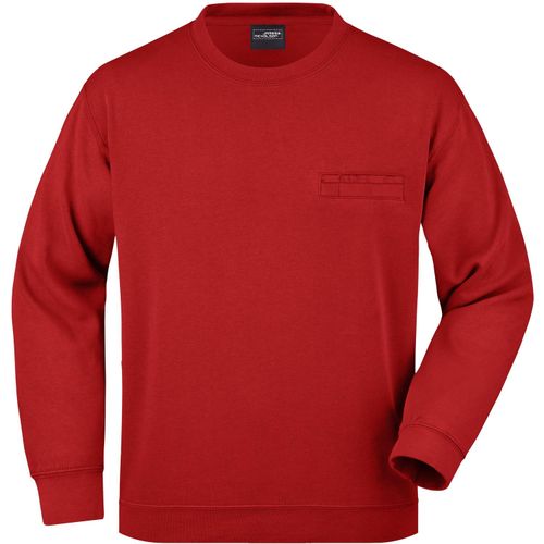 Men's Round Sweat Pocket - Klassisches Sweatshirt mit Brusttasche [Gr. XL] (Art.-Nr. CA019153) - Hochwertige Sweat-Qualität mit angeraut...
