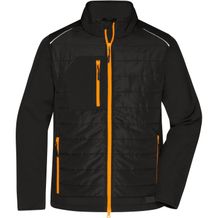 Men's Hybrid Jacket - Softshelljacke im attraktiven Materialmix [Gr. L] (black/neon-orange) (Art.-Nr. CA020174)