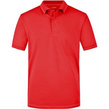Men's Elastic Polo - Hochwertiges Poloshirt mit Kontraststreifen [Gr. M] (red/white) (Art.-Nr. CA021569)