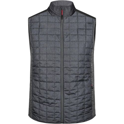 Men's Knitted Hybrid Vest - Weste im stylischen Materialmix [Gr. S] (Art.-Nr. CA024014) - Weiches, wärmendes, pflegeleichte...