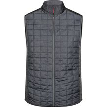 Men's Knitted Hybrid Vest - Weste im stylischen Materialmix [Gr. S] (grey-melange/anthracite-melange) (Art.-Nr. CA024014)