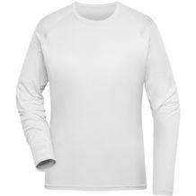 Ladies' Sports Shirt Long-Sleeved - Langarm Funktionsshirt aus recyceltem Polyester für Sport und Fitness [Gr. XS] (white) (Art.-Nr. CA025163)