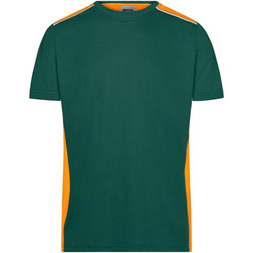 Men's Workwear T-Shirt - Strapazierfähiges und pflegeleichtes T-Shirt mit Kontrasteinsätzen [Gr. 5XL] (Art.-Nr. CA025373) - Materialmix aus Baumwolle und Polyester...