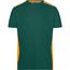 Men's Workwear T-Shirt - Strapazierfähiges und pflegeleichtes T-Shirt mit Kontrasteinsätzen [Gr. 5XL] (dark-green/orange) (Art.-Nr. CA025373)