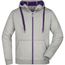 Men's Doubleface Jacket - Sportive Jacke mit Kapuze [Gr. XL] (grey-heather/purple) (Art.-Nr. CA026650)