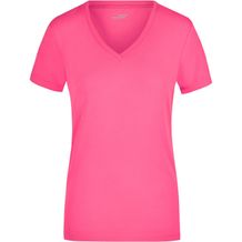 Ladies' Stretch V-T - T-Shirt aus weichem Elastic-Single-Jersey [Gr. M] (pink) (Art.-Nr. CA027809)
