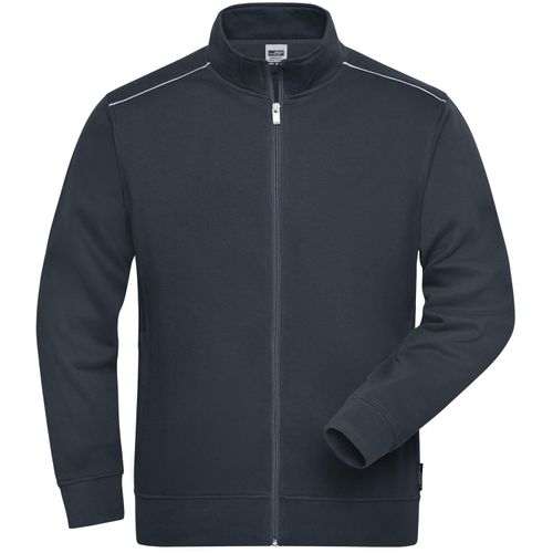 Men's Workwear Sweat-Jacket - Sweatjacke mit Stehkragen und Kontrastpaspel [Gr. 4XL] (Art.-Nr. CA029890) - Strapazierfähige, pflegeleichte Baumwol...