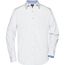 Men's Plain Shirt - Modisches Shirt mit Karo-Einsätzen an Kragen und Manschette [Gr. M] (white/royal-white) (Art.-Nr. CA030298)
