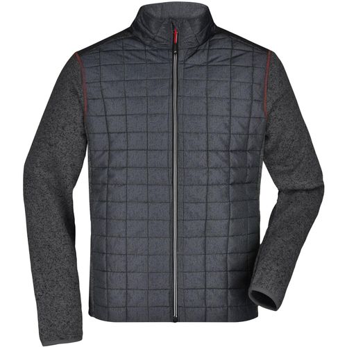 Men's Knitted Hybrid Jacket - Strickfleecejacke im stylischen Materialmix [Gr. XXL] (Art.-Nr. CA031321) - Weiches, wärmendes, pflegeleichte...