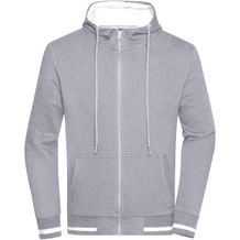 Men's Club Sweat Jacket - Sweatjacke mit Reißverschluss und Kapuze [Gr. XL] (grey-heather/white) (Art.-Nr. CA033406)