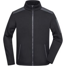 Men's Knitted Fleece Jacket - Superweiche, warme Strickfleece Jacke [Gr. M] (black/carbon) (Art.-Nr. CA033484)