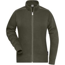 Ladies' Workwear Sweat-Jacket - Sweatjacke mit Stehkragen und Kontrastpaspel [Gr. L] (olive) (Art.-Nr. CA034779)