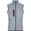 Men's Knitted Fleece Vest - Strickfleece Weste mit Stehkragen [Gr. XL] (light-grey-melange/red) (Art.-Nr. CA035217)
