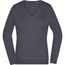 Ladies' V-Neck Pullover - Klassischer Baumwoll-Pullover [Gr. XS] (anthracite-melange) (Art.-Nr. CA036712)