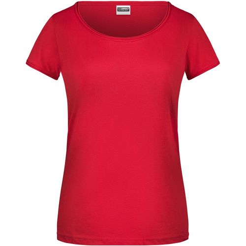 Ladies'-T - T-Shirt mit trendigem Rollsaum [Gr. XL] (Art.-Nr. CA038861) - 100% gekämmte, ringgesponnene BIO-Baumw...