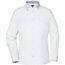 Ladies' Plain Shirt - Modisches Shirt mit Karo-Einsätzen an Kragen und Manschette [Gr. XXL] (white/royal-white) (Art.-Nr. CA039213)