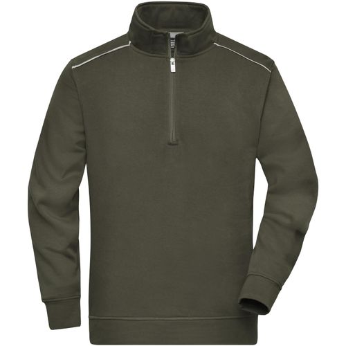 Workwear Half-Zip Sweat - Sweatshirt mit Stehkragen, Reißverschluss und Kontrastpaspel [Gr. XXL] (Art.-Nr. CA041135) - Strapazierfähige, pflegeleichte Baumwol...