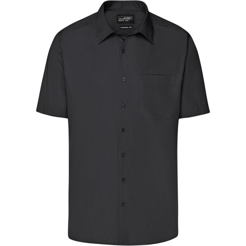 Men's Business Shirt Short-Sleeved - Klassisches Shirt aus strapazierfähigem Mischgewebe [Gr. 4XL] (Art.-Nr. CA044009) - Pflegeleichte Popeline-Qualität mi...