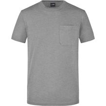 Men's Round-T Pocket - Klassisches T-Shirt mit Brusttasche [Gr. M] (grey-heather) (Art.-Nr. CA044409)