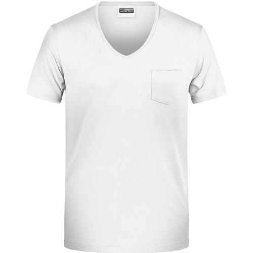 Men's-T Pocket - T-Shirt mit modischer Brusttasche [Gr. XL] (Art.-Nr. CA045214) - 100% gekämmte, ringgesponnene BIO-Baumw...