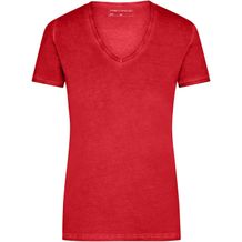 Ladies' Gipsy T-Shirt - Trendiges T-Shirt mit V-Ausschnitt [Gr. L] (chili) (Art.-Nr. CA046062)