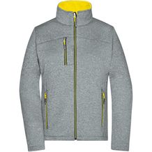 Ladies' Softshell Jacket - Softshell-Jacke in Melange-Optik [Gr. XL] (dark-melange/yellow) (Art.-Nr. CA049429)
