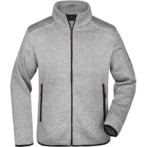 Men's Knitted Fleece Jacket - Modische Strickfleece Jacke mit Stehkragen [Gr. L] (Art.-Nr. CA052357) - Weiches, wärmendes, pflegeleichte...