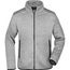 Men's Knitted Fleece Jacket - Modische Strickfleece Jacke mit Stehkragen [Gr. L] (light-grey-melange/red) (Art.-Nr. CA052357)