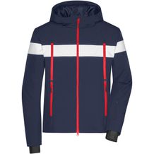 Men's Wintersport Jacket - Sportliche, wasserdichte Winterjacke mit sorona®AURA Wattierung (nachwachsender, pflanzlicher Rohstoff) [Gr. XL] (navy/white) (Art.-Nr. CA052649)