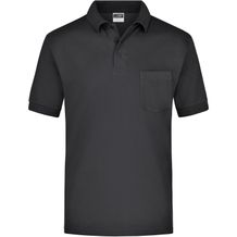 Polo-Piqué Pocket - Klassisches Piqué-Polohemd mit Brusttasche [Gr. 3XL] (black) (Art.-Nr. CA052813)