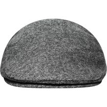Dandy Cap - Flache Mütze mit verdeckt genähtem Schild (light-grey / black) (Art.-Nr. CA053071)