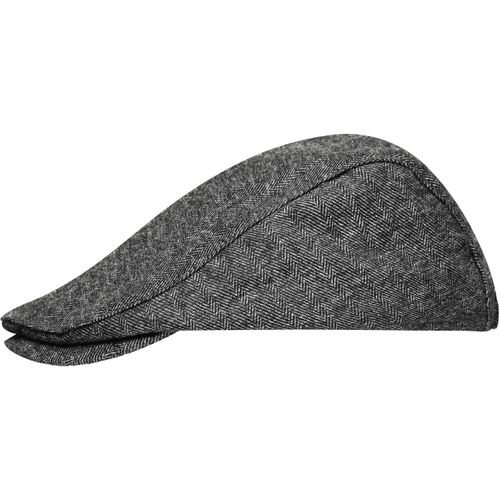 Dandy Cap - Flache Mütze mit verdeckt genähtem Schild (Art.-Nr. CA053071) - Sportlich, kurze Form in Melange-Optik
B...
