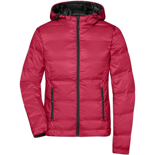 Ladies' Hooded Down Jacket - Daunenjacke mit Kapuze in neuem Design, Steppung der Jacke ist geklebt und nicht genäht [Gr. XL] (Art.-Nr. CA053721) - Softes, leichtes, wind- und wasserabweis...