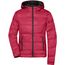 Ladies' Hooded Down Jacket - Daunenjacke mit Kapuze in neuem Design, Steppung der Jacke ist geklebt und nicht genäht [Gr. XL] (red/black) (Art.-Nr. CA053721)