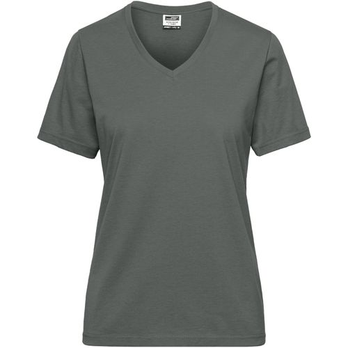 Ladies' BIO Workwear T-Shirt - Strapazierfähiges und pflegeleichtes T-Shirt [Gr. 4XL] (Art.-Nr. CA053813) - Materialmix aus gekämmter, ringgesponne...