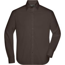 Men's Shirt Slim Fit Long - Modisch tailliertes Cityhemd und Damenbluse [Gr. S] (Brown) (Art.-Nr. CA054933)