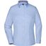 Ladies' Plain Shirt - Modisches Shirt mit Karo-Einsätzen an Kragen und Manschette [Gr. L] (light-blue/navy-white) (Art.-Nr. CA056161)