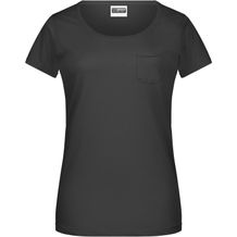 Ladies'-T Pocket - T-Shirt mit modischer Brusttasche [Gr. XXL] (black) (Art.-Nr. CA056935)