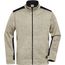 Men's Knitted Workwear Fleece Jacket - Pflegeleichte Strickfleece Jacke im Materialmix [Gr. 5XL] (stone-melange/black) (Art.-Nr. CA057439)