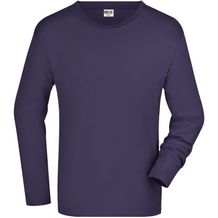 Men's Long-Sleeved Medium - Langarm T-Shirt aus Single Jersey [Gr. XXL] (aubergine) (Art.-Nr. CA059474)