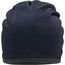 Fleece Beanie - Lässige Mütze mit Fleece-Kontrastabschluss (navy/carbon) (Art.-Nr. CA060990)