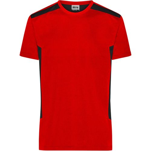 Men's Workwear T-Shirt - Strapazierfähiges und pflegeleichtes T-Shirt mit Kontrasteinsätzen [Gr. XL] (Art.-Nr. CA061672) - Materialmix aus gekämmter, ringgesponne...