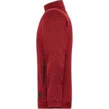 Men's Knitted Workwear Fleece Jacket - SOLID - - Pflegeleichte Strickfleece-Jacke [Gr. 6XL] (rot / schwarz) (Art.-Nr. CA062145)