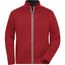 Men's Knitted Workwear Fleece Jacket - Pflegeleichte Strickfleece-Jacke [Gr. 6XL] (red-melange/black) (Art.-Nr. CA062145)
