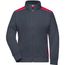 Ladies' Workwear Sweat Jacket - Sweatjacke mit Stehkragen und Kontrasteinsätzen [Gr. XS] (carbon/red) (Art.-Nr. CA063706)